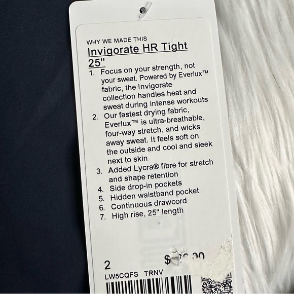 NWT Lululemon Invigorate High Rise 25” Leggings Tights Size 2 - Picture 6 of 6